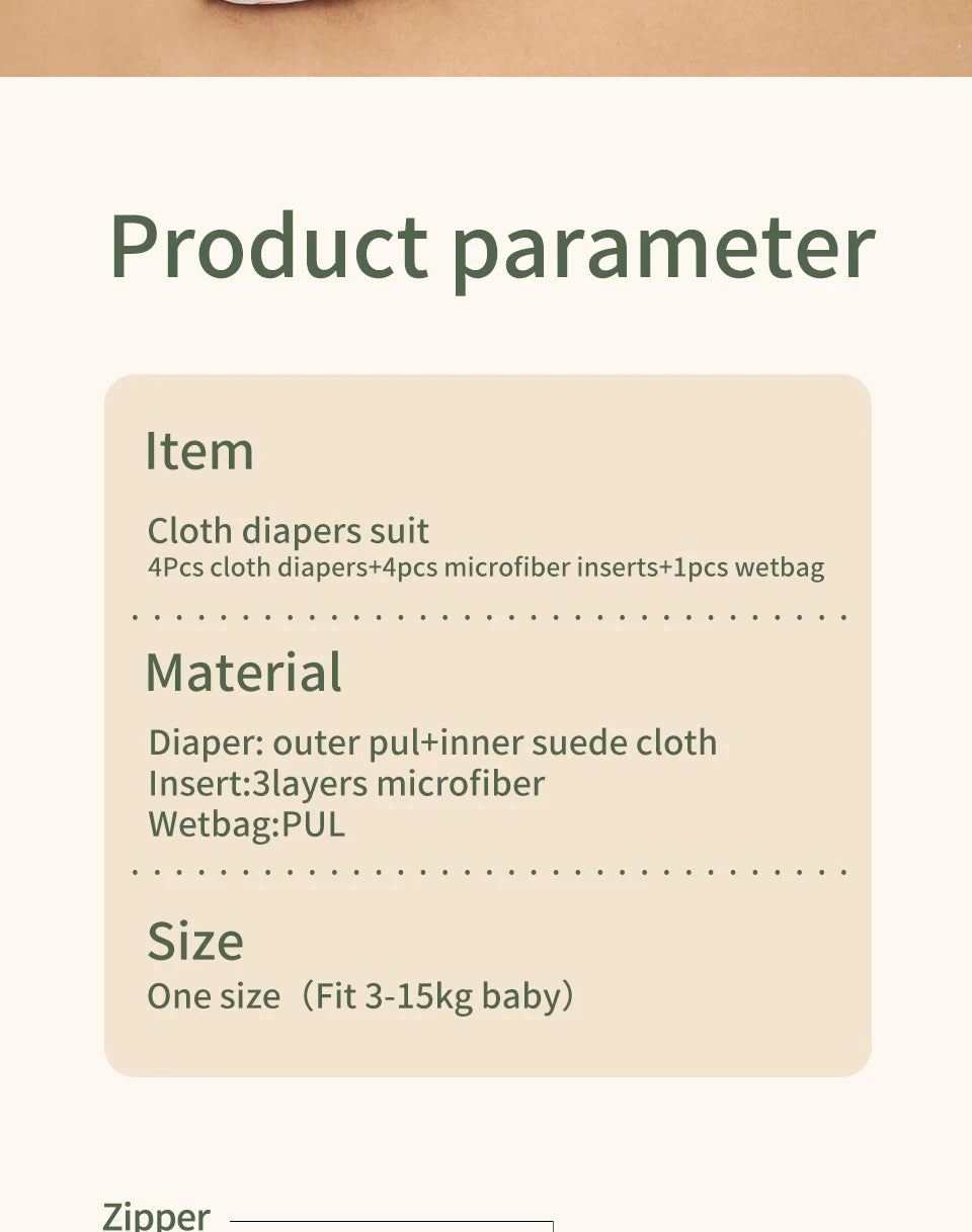 HappyFlute Ecological Cloth Diaper Breathable NappyWashable Reusable Diaper Gift Set With Wetbag