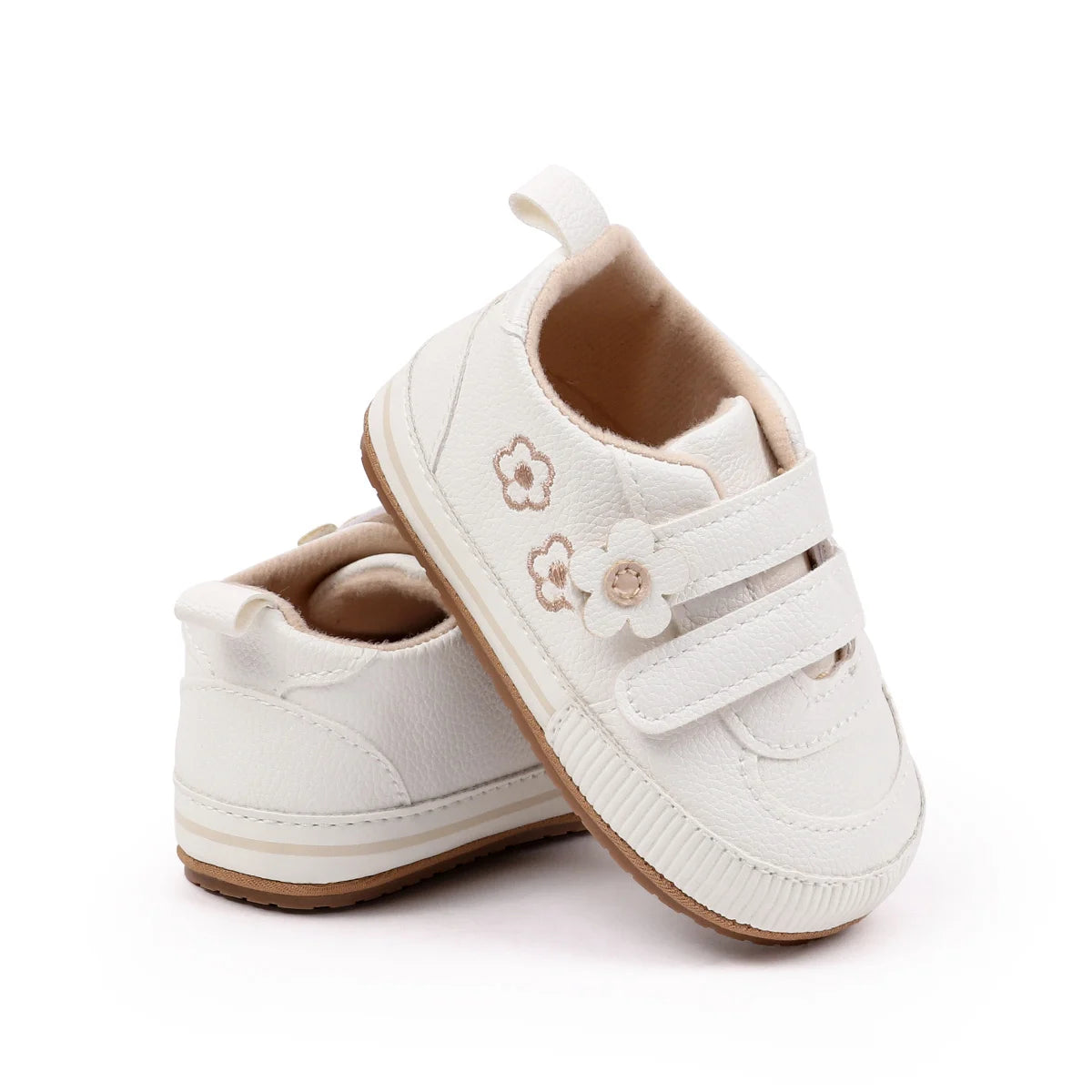 Spring and Autumn New Style Boys' and Girls' Baby Shoes Flower Pattern PU Casual Shoes 0-1 Years Old Learning Walkers Shoes
