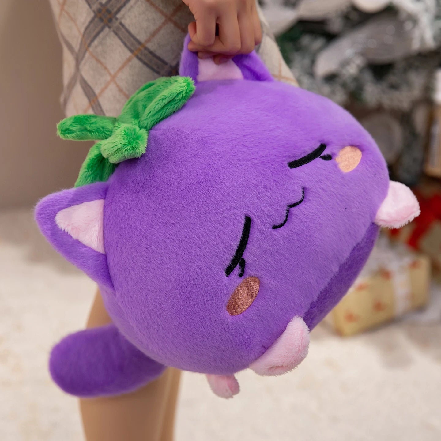 Cute Plush Dolls With Strawberry Cat Stuffed Soft Toys Fruit Sofa Doll Birthday Gift Room Decor Children's Friends Birthday