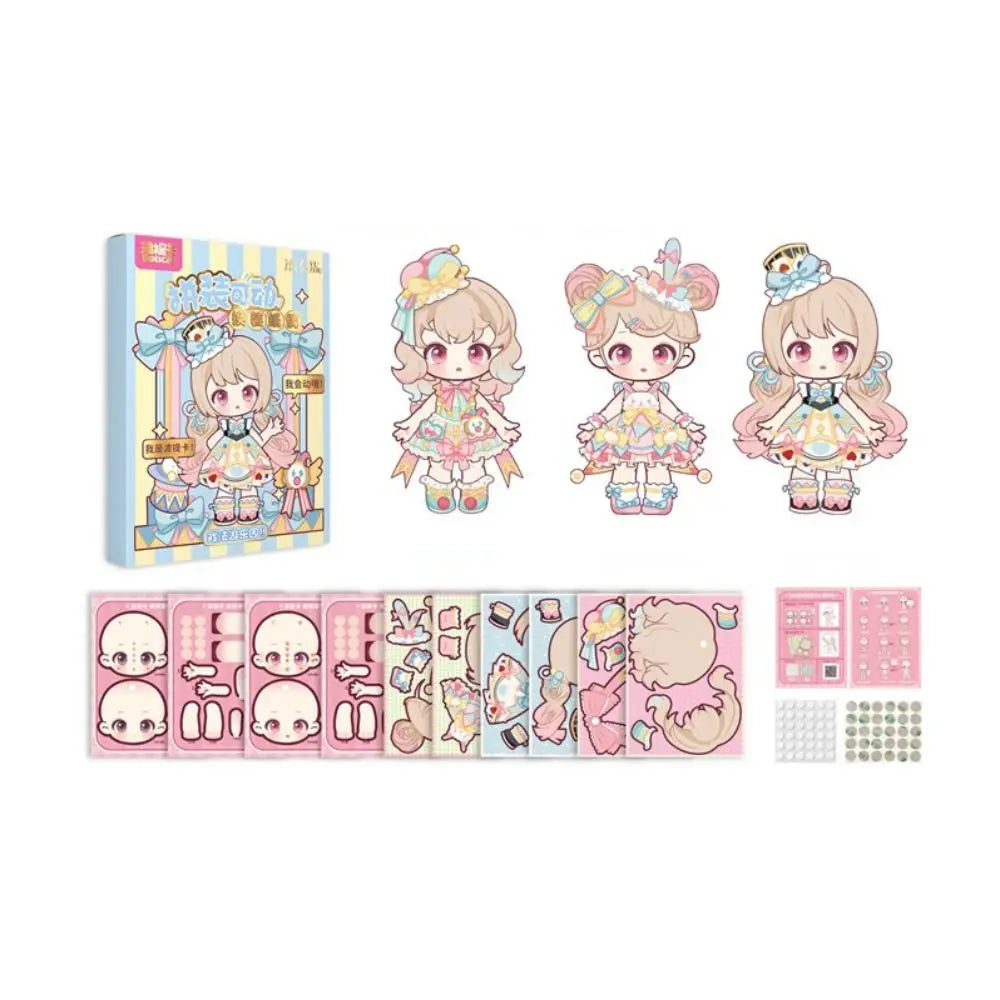 Do It Yourself Paper Puppet Toy Montessori 3D Dress Up Paper Doll Quiet Book Movable Joint 20.5x15cm
