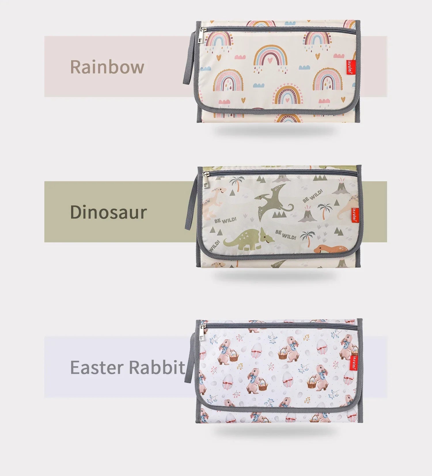 INSULAR Foldable Nappy Changing Cushion 3-Layer Waterproof Diaper Changing Mat Multi-Purpose Convenient Baby Care Product for Ki