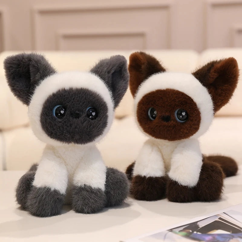 Nice Adorable Sitting Devon Cat Siamese Cat Plush Toy Doll Home Office Decoration, Perfect Gift For Cat Lovers Boys And Girls