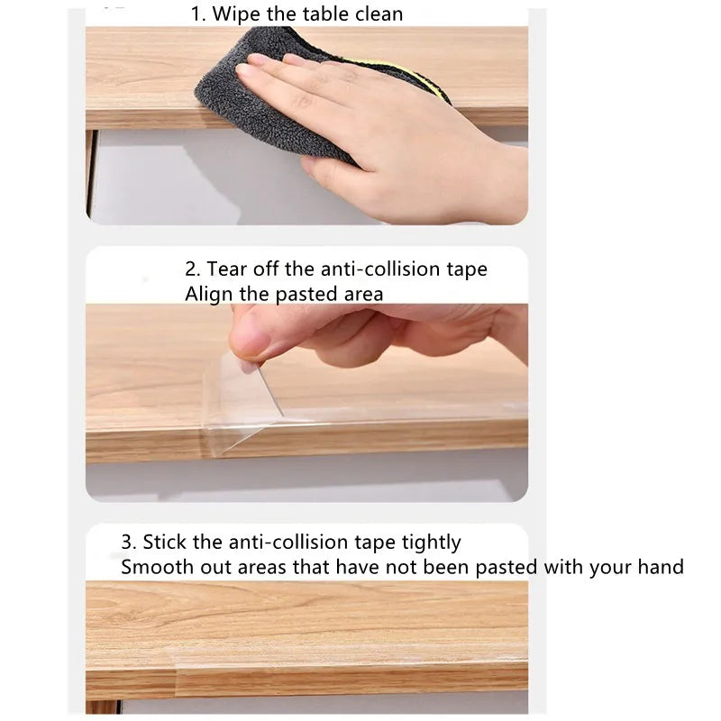 Baby protection Transparent edge protection strip Child safety table corner anti-collision strip for cabinet table drawers