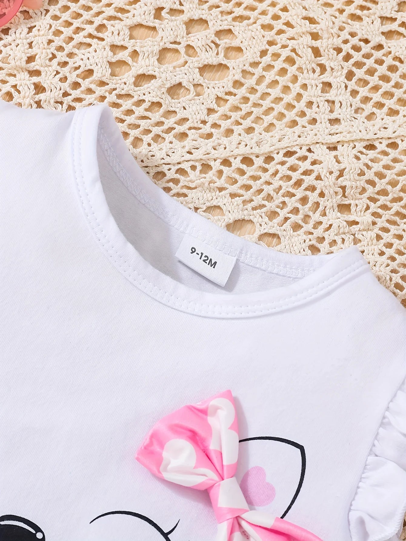 2Pcs Baby Girl Cute Kitten Top +love Printed Shorts Set 0-3 Year Old Toddlers Summer Casual Style Clothing for Little girls