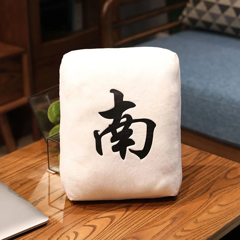 Hot 1pc Creative Mahjong Pillow Cushion Chinese Plush Toy Car Chair Backrest Mahjong Dice Funny Nap Pillow Sofa Home Decor Gift