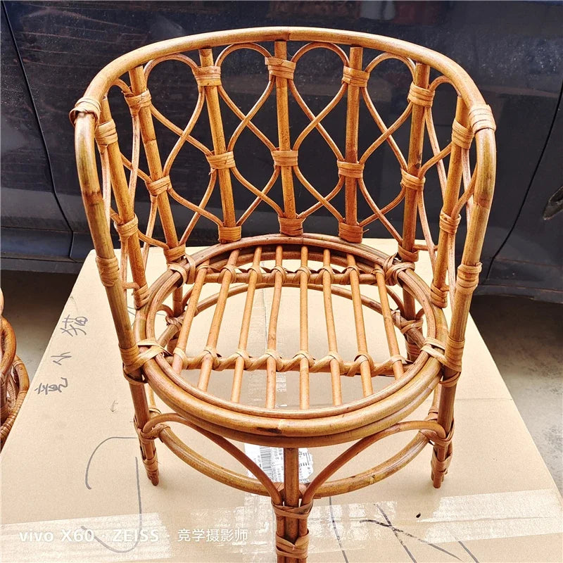 Newborn Infant Posing Photography Props Handmade Bamboo Rattan Baby Bench Bed Basket Container Studio Shooting Professional Tool