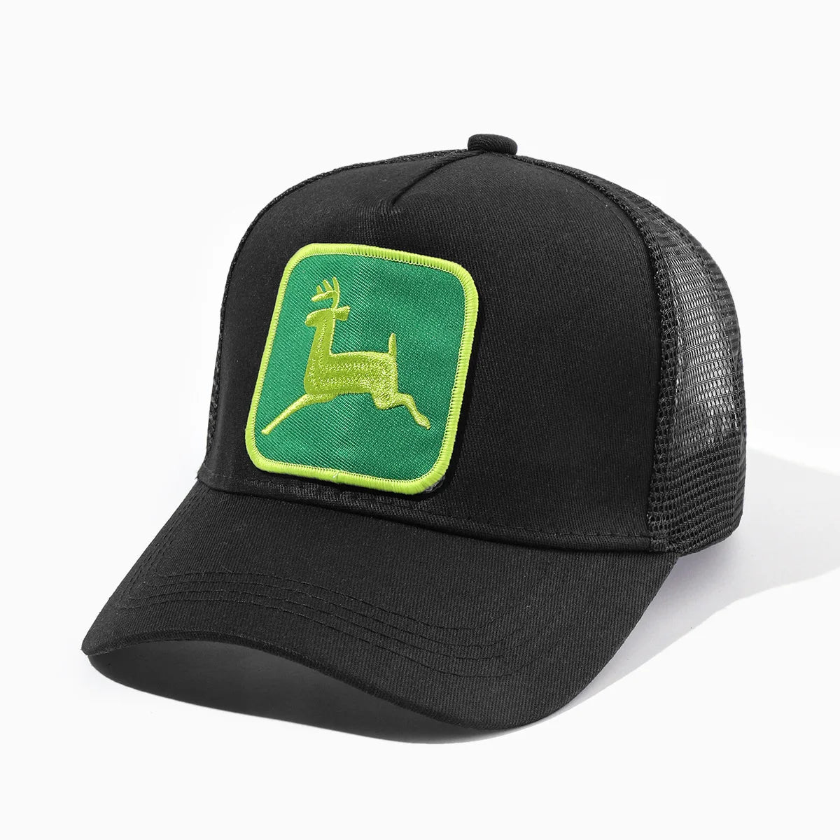 Elk Embroidery Duckbill Cap For Women Sun Protection Wide Brim Adjustable Mesh Cap Ekdb