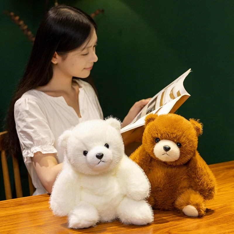 Kawaii Brown Bear Plush Toys Soft Stuffed Animal Pillow Polar Bear Comfort Doll for Back to School Anime Birthday Gifts