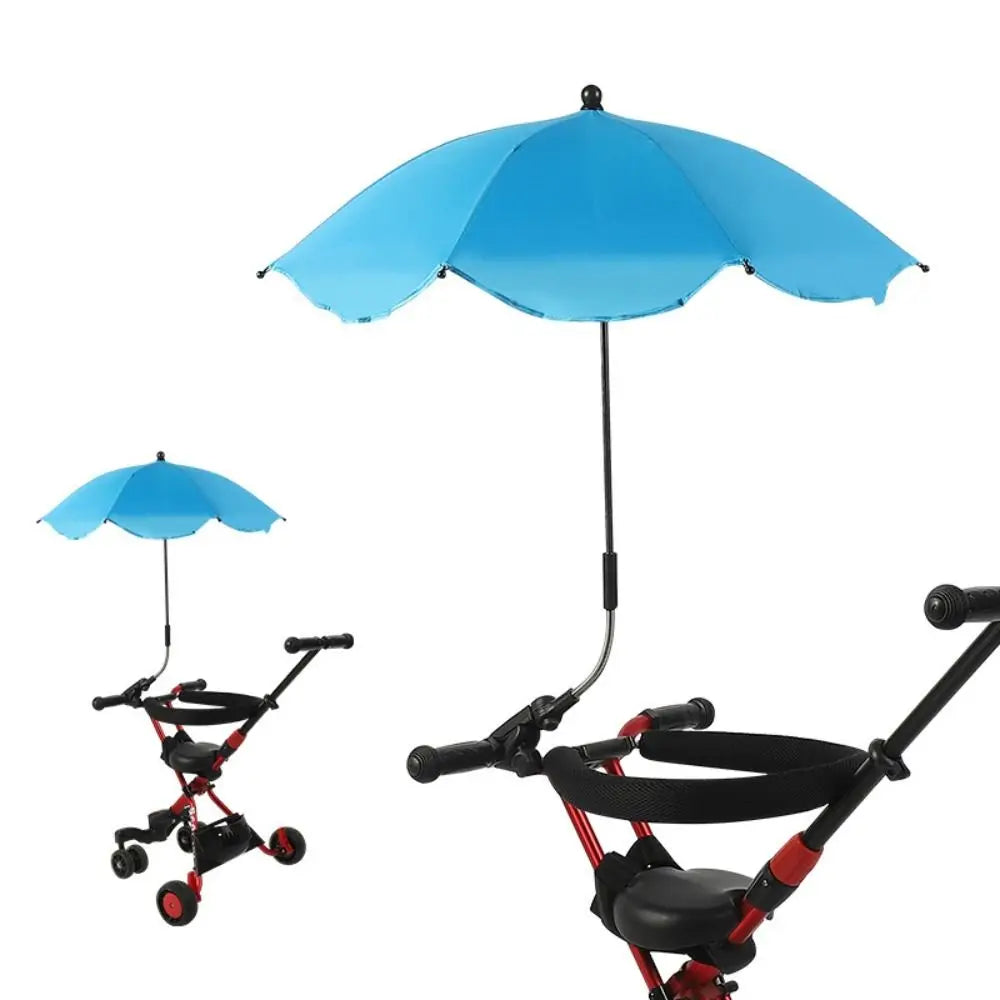 360° Baby Stroller Folding Umbrella UV Sun Rain Protection Sunshade Baby Pram Parasol Adjustable Outdoor Pushchair Canopy