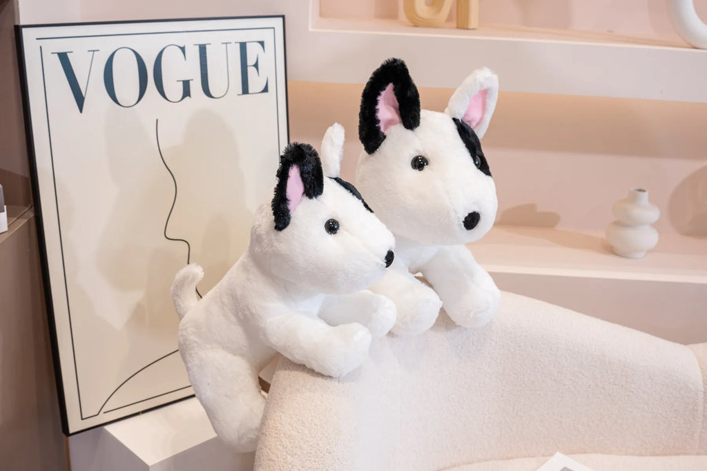 New 40/50cm Sitting Posture Bull Terrier Plush Toys Kawaii Pet Dog Stuffed Animal Toy Sleep Mate Throw Pillow Kid Birthday Gift