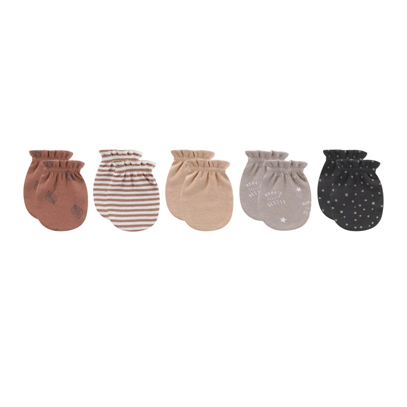 Kiddiezoom Newborn Gloves 0-6M 4/5 Pairs 100 Percent Cotton Breathable Baby Mittens For Newborns