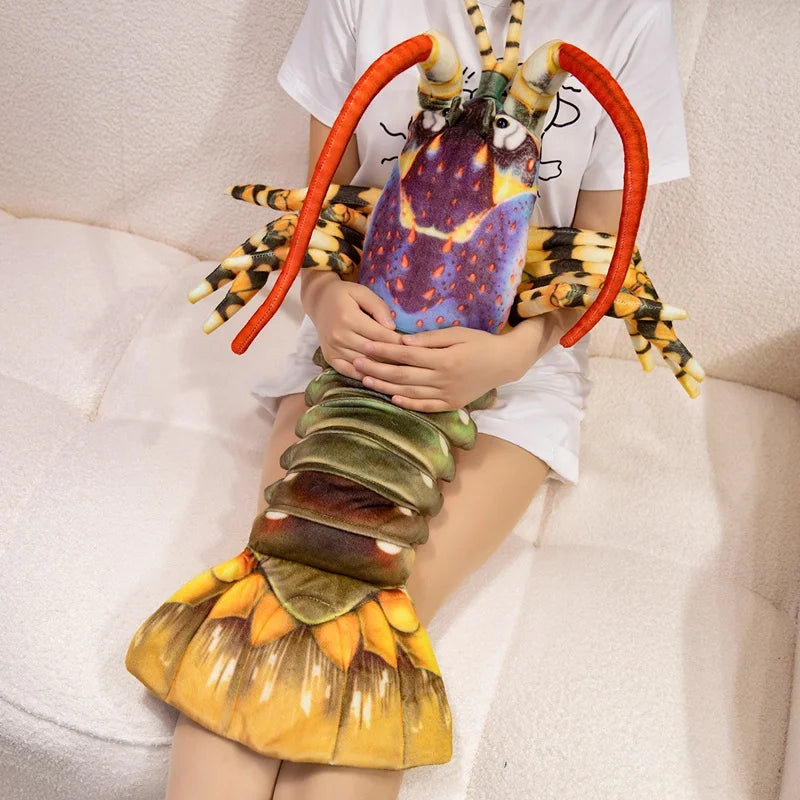 Colorful Lobster Plush Toy Stuffed Throw Pillow - Lifelike Design Creative Home Decor Funny Christmas Gift Vivid Lobster Theme