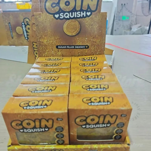 ///Dollar Gold Coin Squishy Slow Rising Stress Relief Fidget Toy Large Size Soft PU Squeeze Toy Funny Wealth Themed Desktop Gift