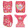 1pc ALVABABY Baby Cloth Diaper Reusable Baby Modern Cloth Nappy Digital Position Pocket Diaper Shell