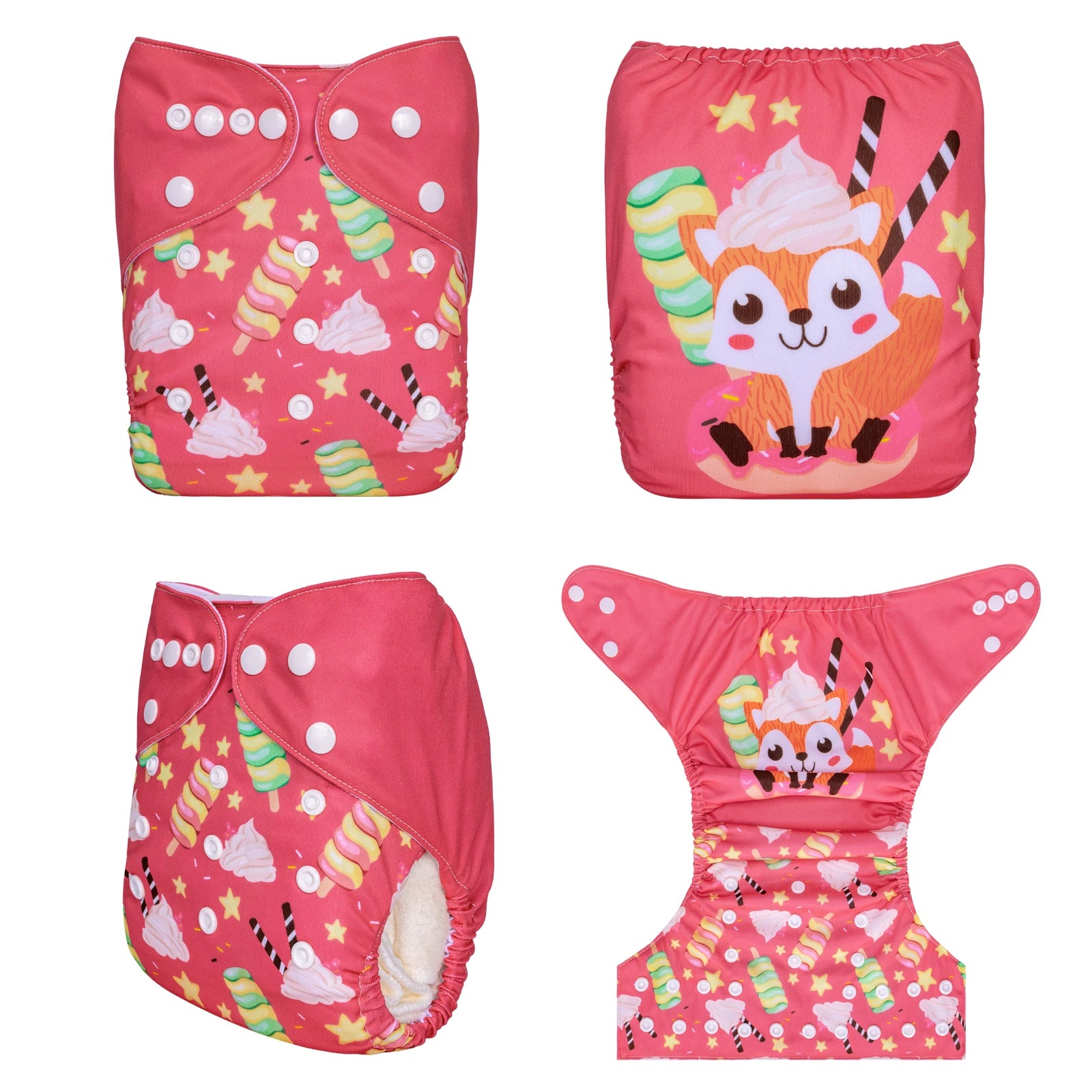 1pc ALVABABY Baby Cloth Diaper Reusable Baby Modern Cloth Nappy Digital Position Pocket Diaper Shell