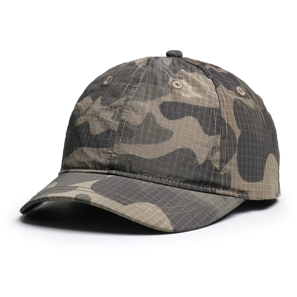 Lightweight Quick Dry Plaid Camouflage Baseball Cap Sunshade Short Brim Duckbill Cap Model QD Camouflage
