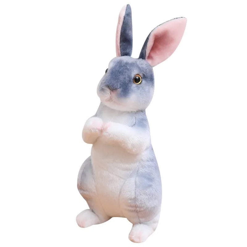 Hot Simulation Cute Rabbit Plush Fur Realistic Kawaii Animal Easter Bunny Rabbit Toy Model Gift Home Decoration