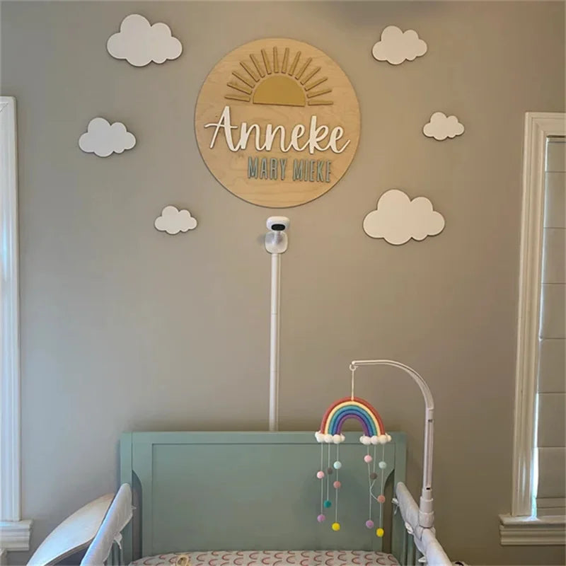 6Pcs/Set Nordic Style Sky Enthusiast Large White Wooden Cloud Wall Stickers Wooden Cloud Sign Set Home Bedroom Living Room Hallway Wooden Cloud Wall Decor Bohemian Coffee Bar Bar Wall Decoration Wall Stickers Boys and Girls R