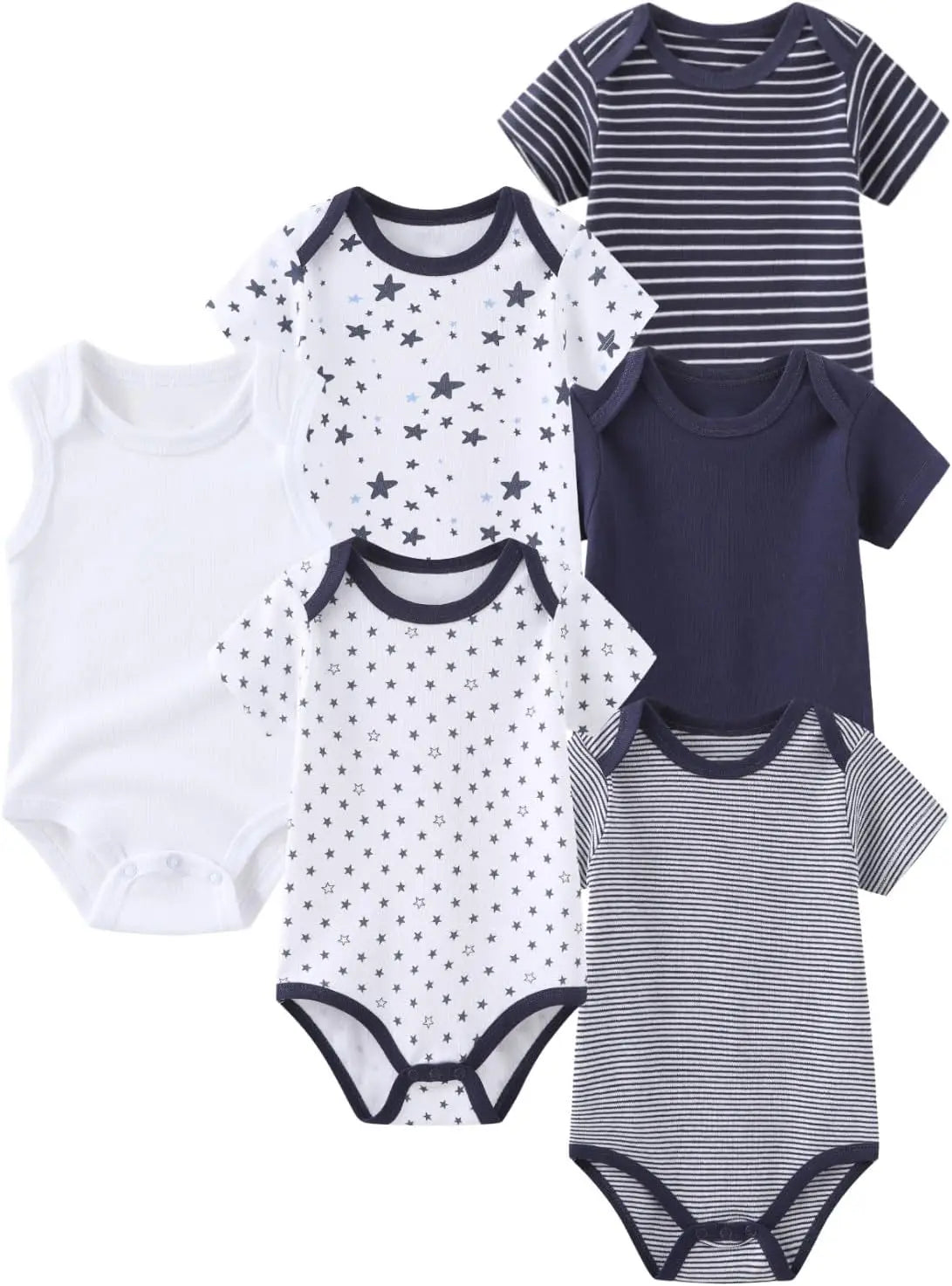 6 Pcs/Lot Cartoon Baby Boys Girls Bodysuits Short Sleeve Newborn Unisex Onesies Summer Infant Clothes Fashion Outfits