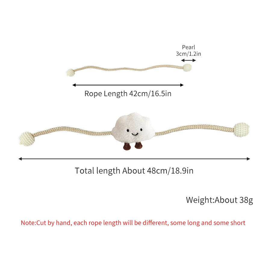 2Pc Korean-Style Ins-Style 3D Cloud Pearl Curtain Tiebacks for Children's Room Decoration Mosquito Net Tie Ropes