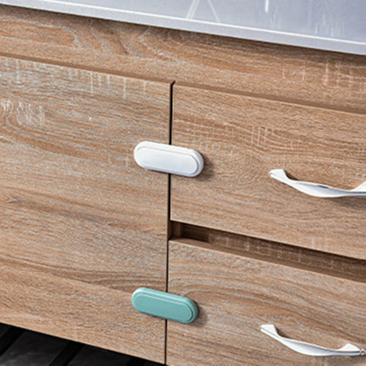 5/10 Pcs Baby Anti Pinch Hand Invisible Lock Children's Drawer Safety Latch Cabinet Door Protection  Opposite Door Wardrobe Lock