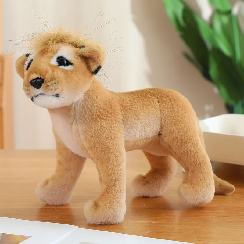 New Simulation Lion Tiger Leopard Plush Toys Home Decor Stuffed Cute Animals Dolls Gift For Children Birthday Christmas