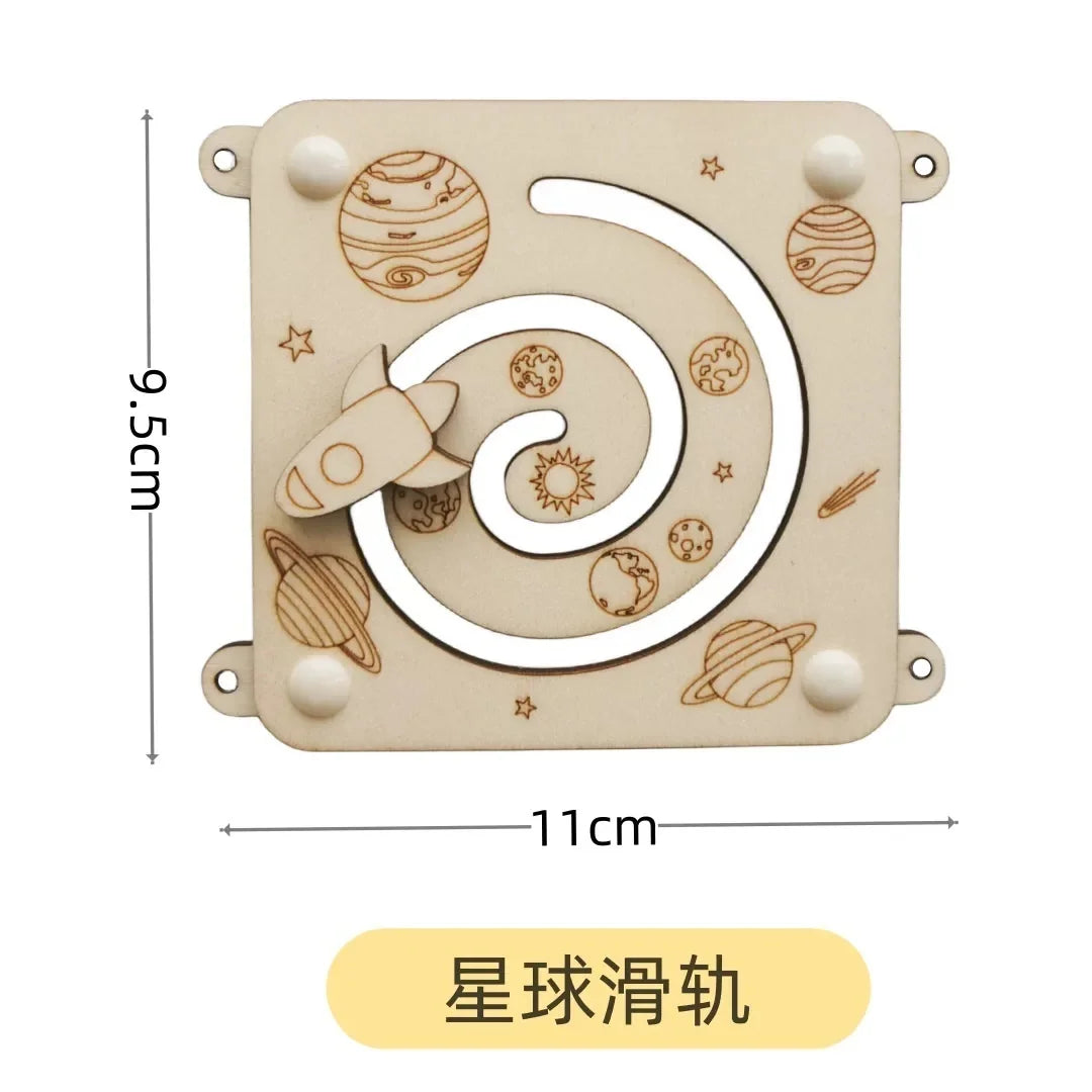 Montessori Wooden Busy Board Do It Yourself Accessories Castle Train Parts Sensory Educational Toy for Toddlers