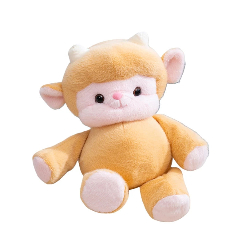 2026 Hot Cuddly Cartoon Sheep Plush Toys High Quality Fluffy Sitting Pose Doll Warm Cozy Children Companion Xmas Gift Home Decor