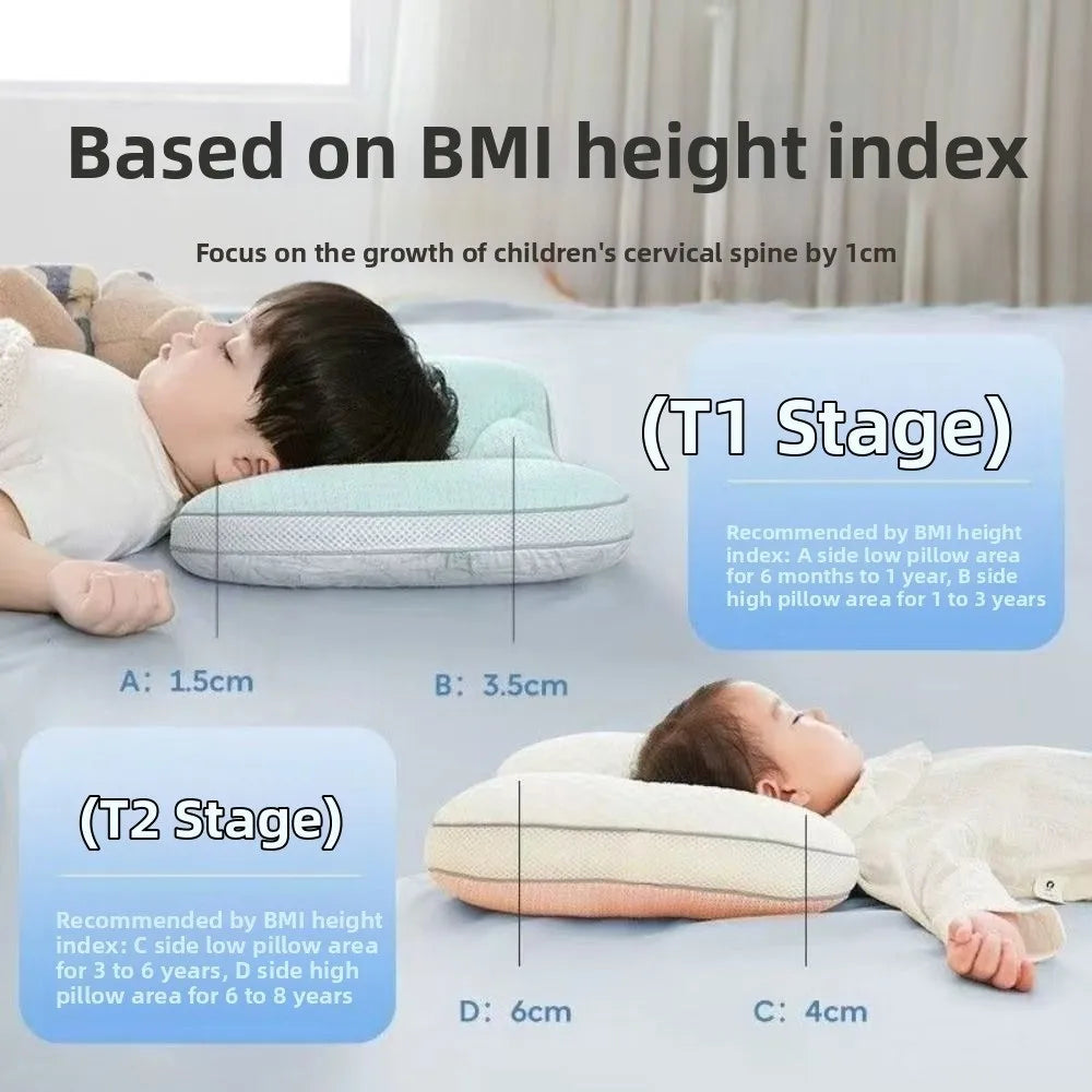 New Reversible Baby Pillow Breathable Comfortable Newborn Pillow Soft Green Baby Sleep Pillow Children