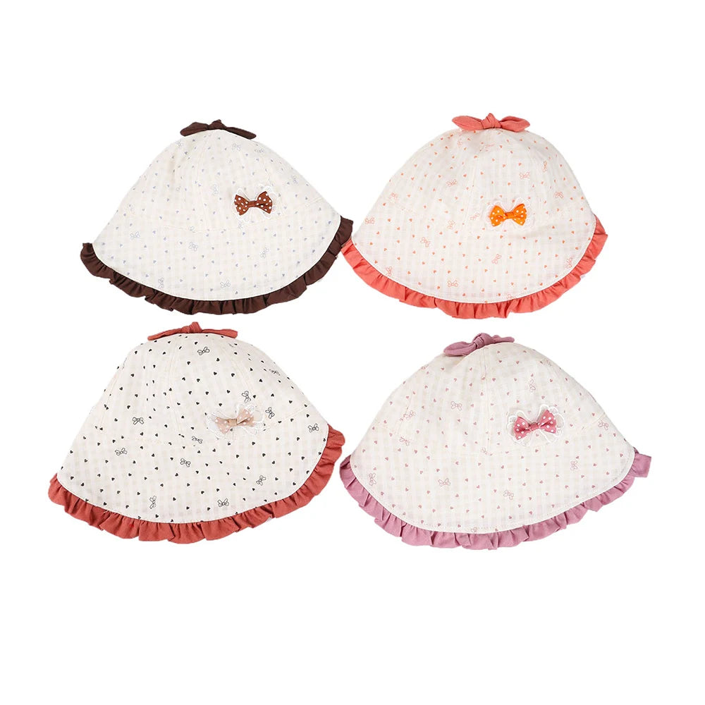 New Panama Summer Bowknot Baby Sun Hat for Girls Wave Big Brim Toddler Bucket Hats Baby Beach Sun Hat Kids UV Protection Cap