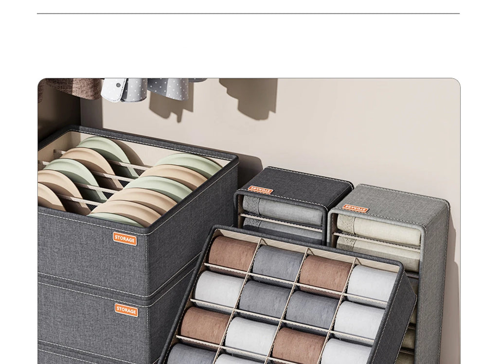 Oxford Cloth Underwear Storage Box 20/7/6 Grids Socks Panties Drawer Organizer Multi-function Home Wardrobe Assortment Boxes