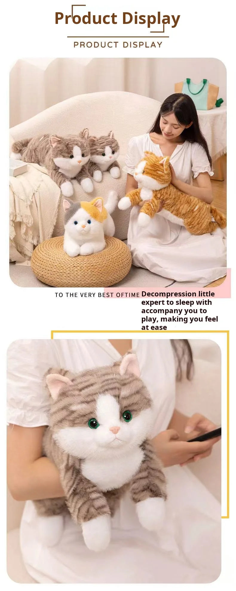 40/60cm Party Cat Doll Plush Toy Handmade Doll Cartoon Anime Cute Cushion Pillow Home Decoration Children's Birthday Gift Toy