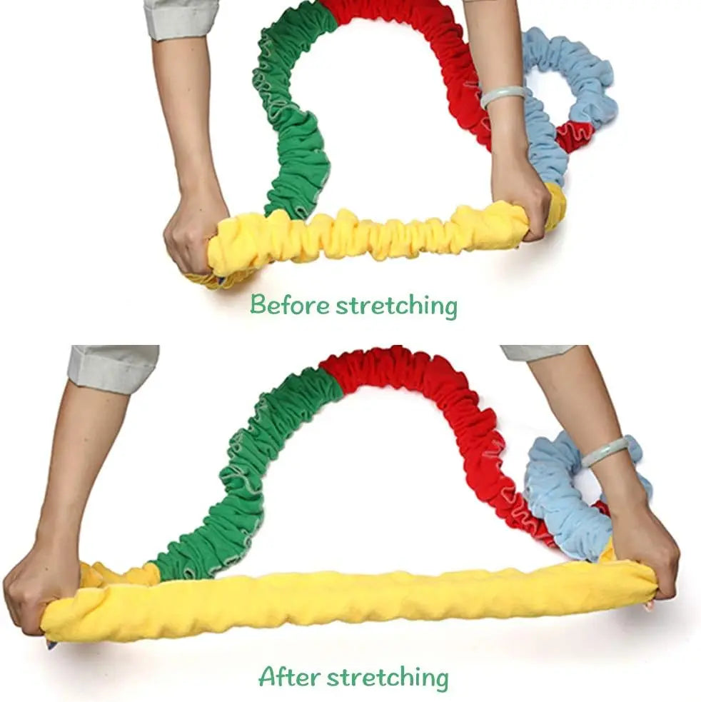 Elastic Rainbow Rope Stretchy Band Running Pull Circle Outdoor Team Sports Kindergarten Physical Training Equipment Outdoor Toy