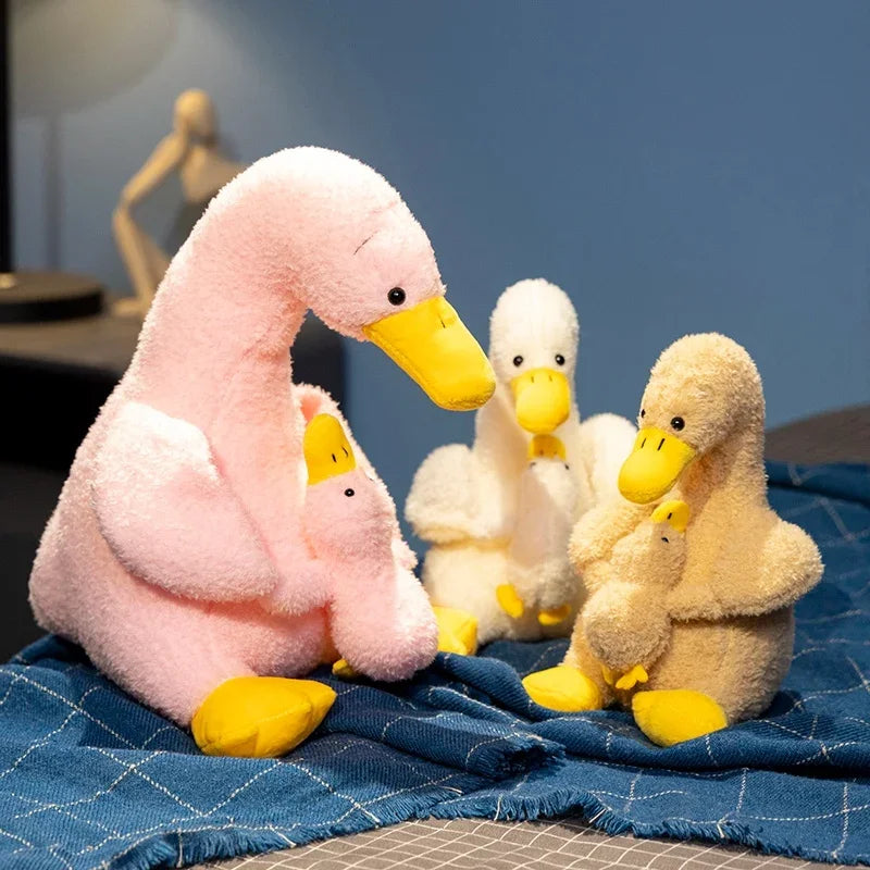 Stuffed Animals Mother and Son Duck Plush Toys Sleeping Lifelike Goose Simulation Duck Plush Doll Kawaii Cartoon
