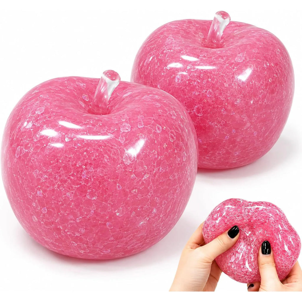 Apple Smoothie Squishy Ball Glitter Fruit Shaped Squeeze Stress Relief Sensory Fidget For Anxiety Release & Desktop Decor