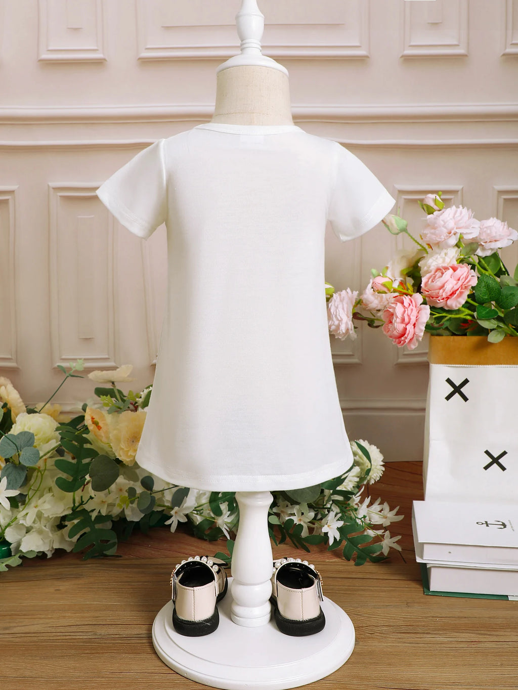 Baby girl Dress, Cute Little Cat Printed Short sleeved Dress, suitable for 0-3 Years old Cute Baby girl Toddler Casual Dress