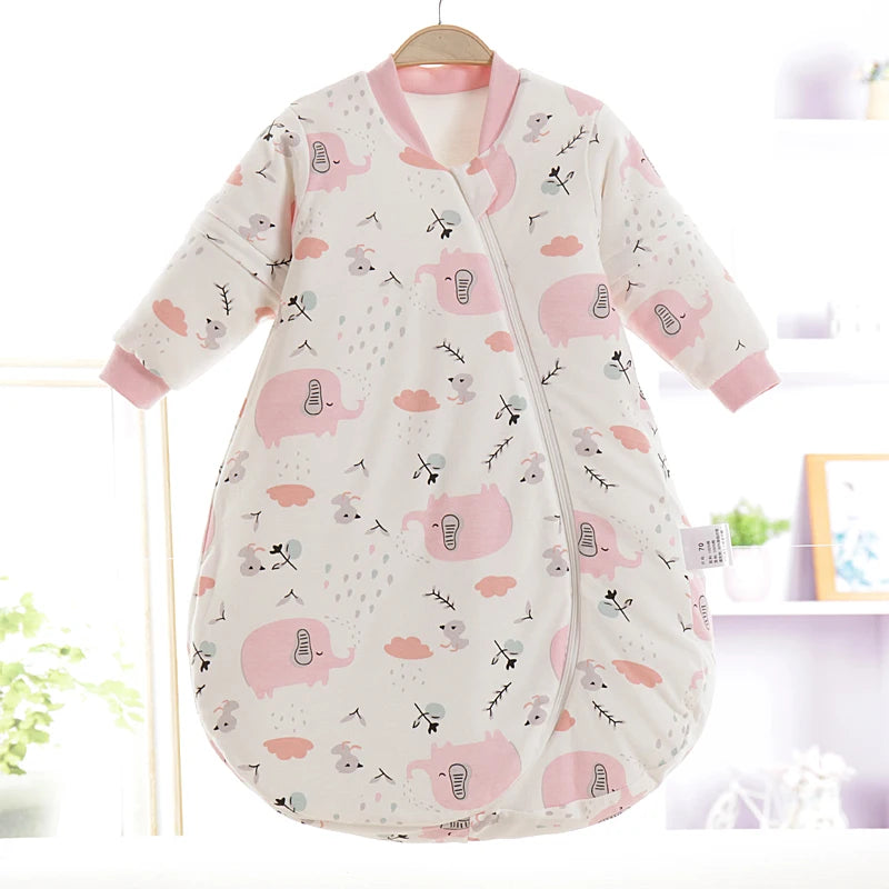 Kidsren's 2.5 Tog Baby Sleeping Bag Spring And Autumn U-Shaped Cartoon Pure Cotton 0-3Y Anti-Kick