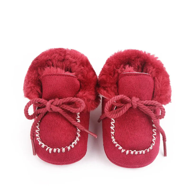 Winter Baby Girls and Boys Thick Warm Plush Fur Booties Fashion Design Soft Soled Comfortable High Quality Prewalker Shoes D2245
