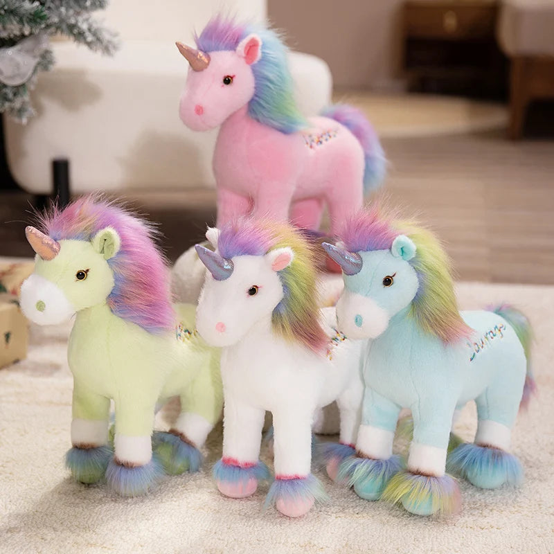 Rainbow Unicorn Plush Doll 32cm Colorful Hair Stuffed Animal For Home Decor And Children's Gift