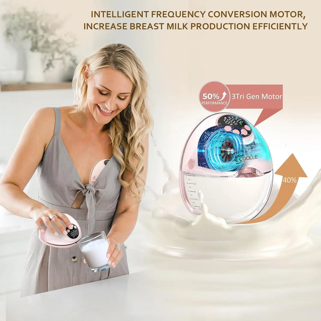 Wearable Electric Breastmilk Pump Handsfree BPA Free With UV Sterilize & Heated Base For Optional Wireless Breast Pump On-the-go
