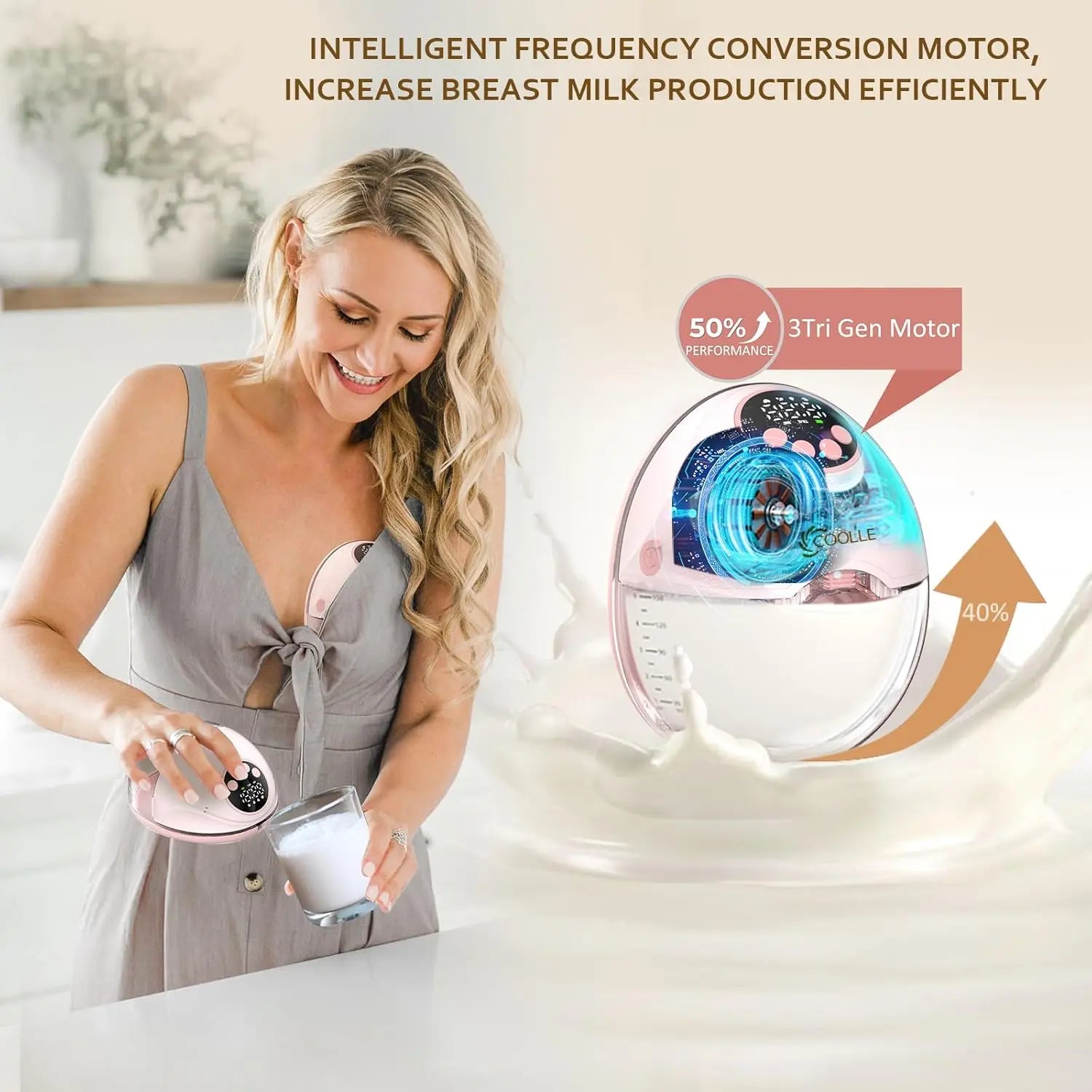 Wearable Electric Breastmilk Pump Handsfree BPA Free With UV Sterilize & Heated Base For Optional Wireless Breast Pump On-the-go
