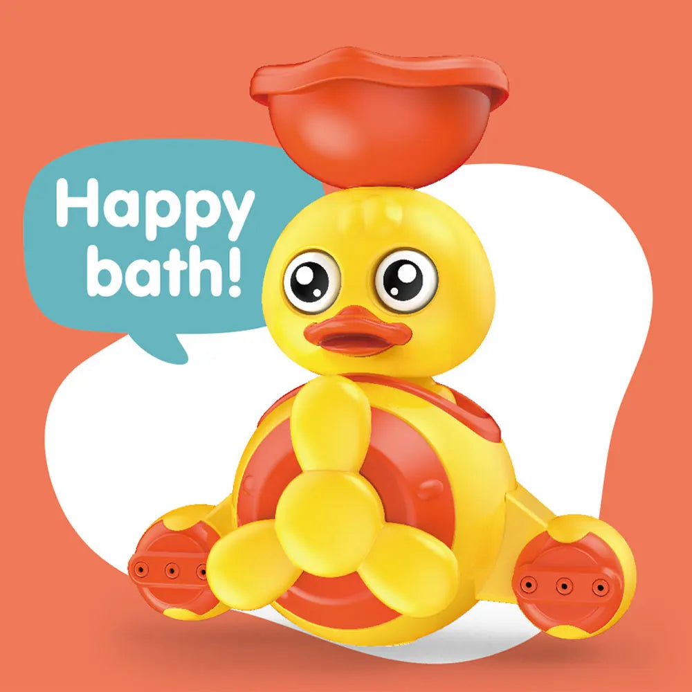 Baby Bath Toys with Suction Cups,Airplane Duck Design,Rotating Water Wheel,Bathtub Play Toys For Kids Age 1-3