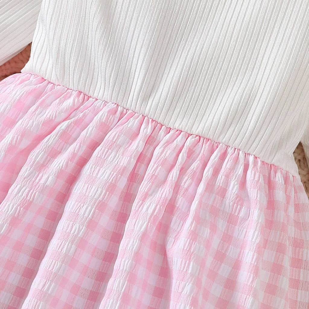 Newborn Baby girl Easter Dress Cartoon Small Rabbit Print plaid Dress+Headband 2Pcs/set for Cute Baby girls 0-18 Months Dress