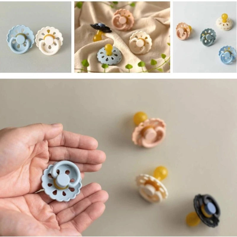 Soothing Pacifier for Newborns Flower Shaped Nipple for 0 to 6M Baby Boys Girls