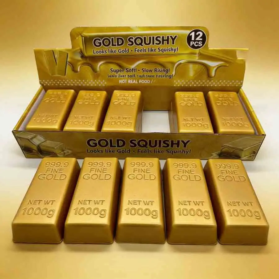 Simulated Gold Brick Slow‑Rebound Stress Relief Tool, Realistic Squishy Gold Bar Shape, Sensory Pressure Release, Anti‑Anxiety,