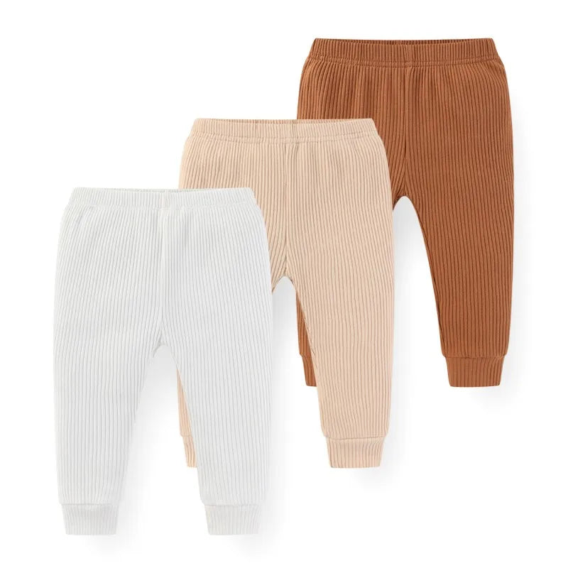 Baby Pants 3 Pack Solid Color Cotton Soft Newborn Unisex Trousers Four Seasons Infant Clothes