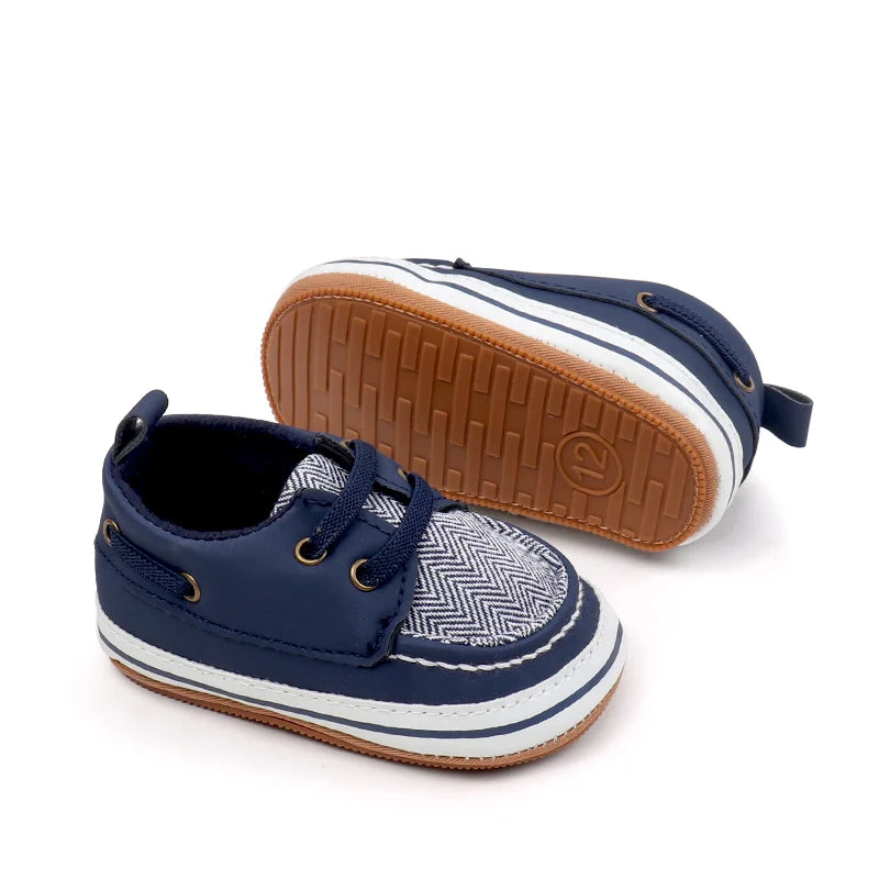 Spring And Autumn Baby Boys First Walking Indoor Outdoor Toddler Shoes With Fashion Design And Soft TPR Sole For 0-18M Baby