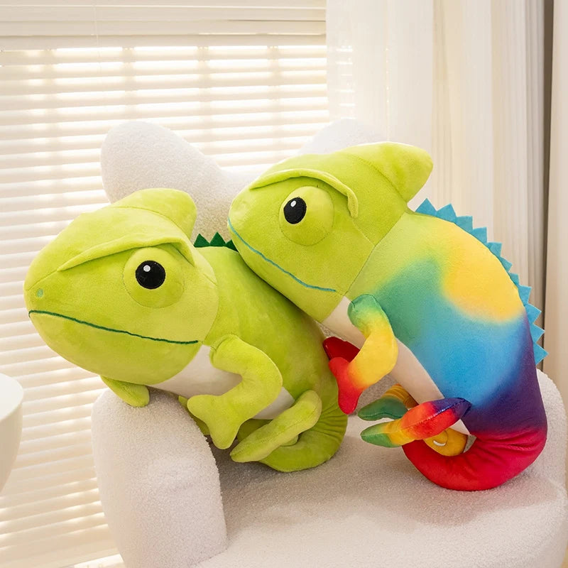 Hot 2026 New Cute Chameleon Plush Toys Stuffed Chubby Cartoon Crawling Lizard Doll Warm Soft Home Throw Pillow Funny Kids Gift