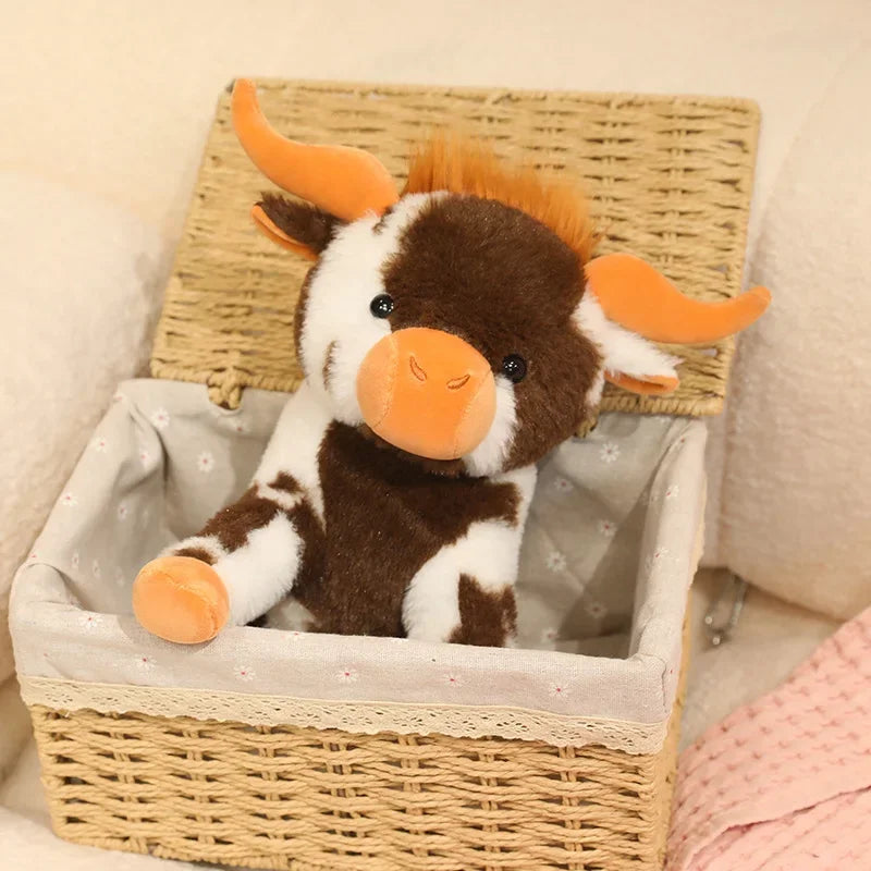 New 1pc 30cm Treasuringu New Highland Cattle Stuffed Toys Highland Cow Plush Toy Soft Animals Fluffy Doll Birthday Gift For Kids