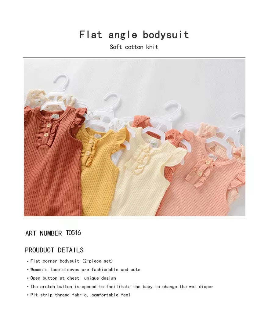 2-Pack Cute Baby Girl Sleeveless Bodysuits Fashion Lovely Newborn Girl Onesies Summer Infant Clothes
